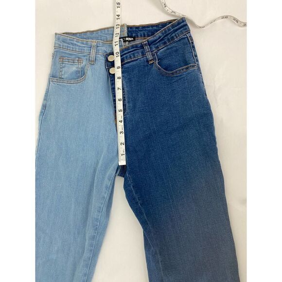 Fashion Nova Day Night Skinny Jeans Two Toned - Size 5 Juniors - Picture 5 of 11